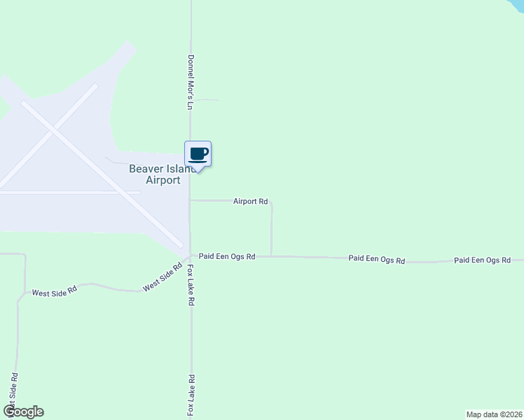 map of restaurants, bars, coffee shops, grocery stores, and more near 9 Airport Road in Beaver Island