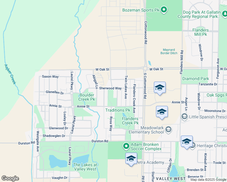 map of restaurants, bars, coffee shops, grocery stores, and more near 1085 Rosa Way in Bozeman
