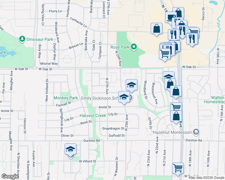 map of restaurants, bars, coffee shops, grocery stores, and more near 1231 North 25th Avenue in Bozeman