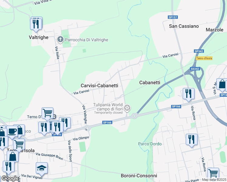 map of restaurants, bars, coffee shops, grocery stores, and more near 17 Via Antonio Consonni in Terno D'isola