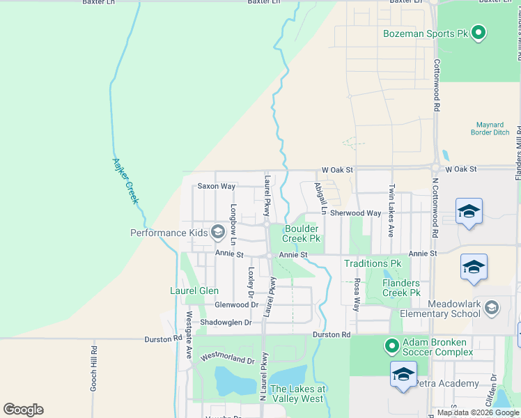 map of restaurants, bars, coffee shops, grocery stores, and more near 1098 Longbow Lane in Bozeman