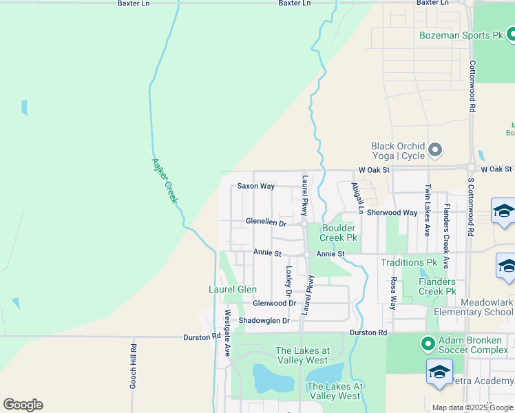 map of restaurants, bars, coffee shops, grocery stores, and more near 1084 Forest Glen Drive in Bozeman