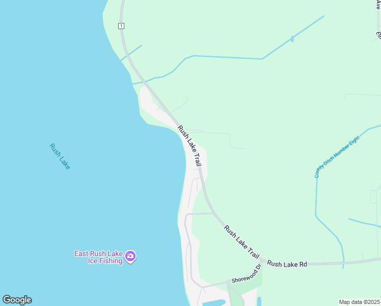map of restaurants, bars, coffee shops, grocery stores, and more near 51226 Rush Lake Trail in Rush City