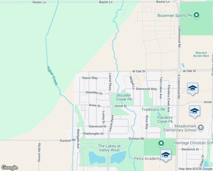 map of restaurants, bars, coffee shops, grocery stores, and more near 1098 Longbow Lane in Bozeman