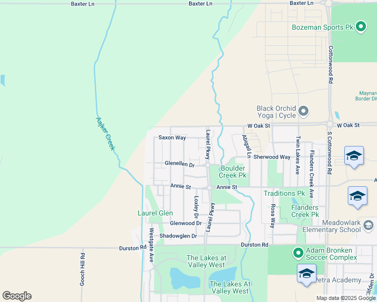 map of restaurants, bars, coffee shops, grocery stores, and more near 1094 Longbow Lane in Bozeman