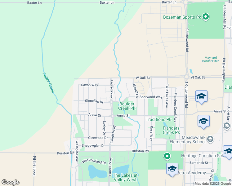 map of restaurants, bars, coffee shops, grocery stores, and more near 1140 Baxter Creek Way in Bozeman