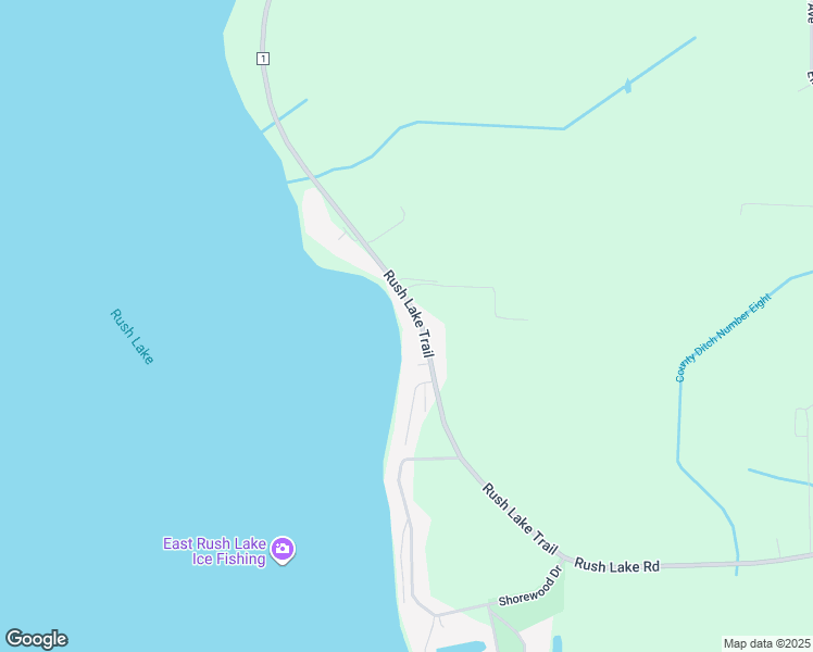 map of restaurants, bars, coffee shops, grocery stores, and more near 51226 Rush Lake Trail in Rush City