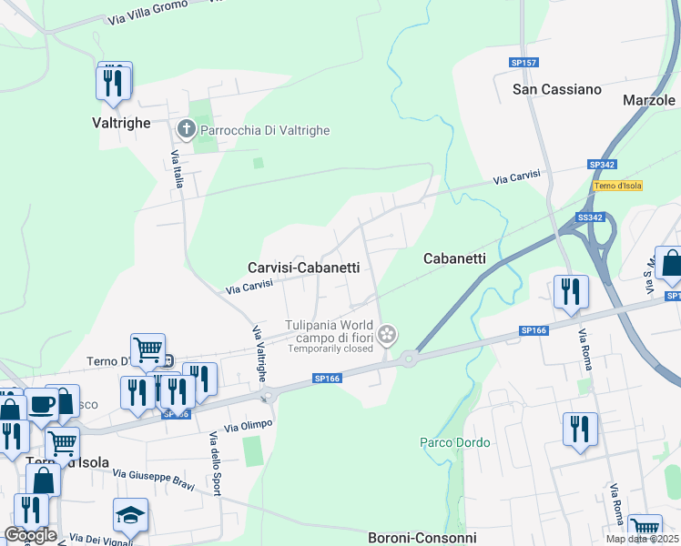 map of restaurants, bars, coffee shops, grocery stores, and more near 17 Via Antonio Consonni in Terno D'isola