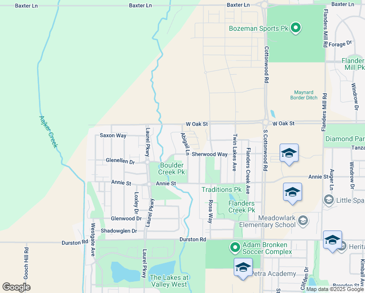 map of restaurants, bars, coffee shops, grocery stores, and more near 1147 Abigail Lane in Bozeman