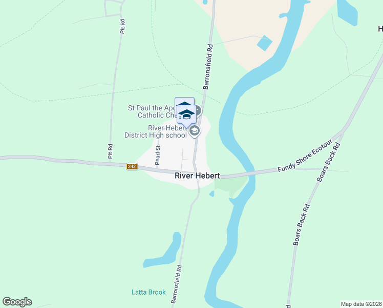 map of restaurants, bars, coffee shops, grocery stores, and more near 2809 Barronsfield Road in River Hebert