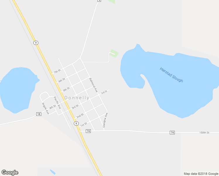 map of restaurants, bars, coffee shops, grocery stores, and more near 404 3rd Street in Donnelly