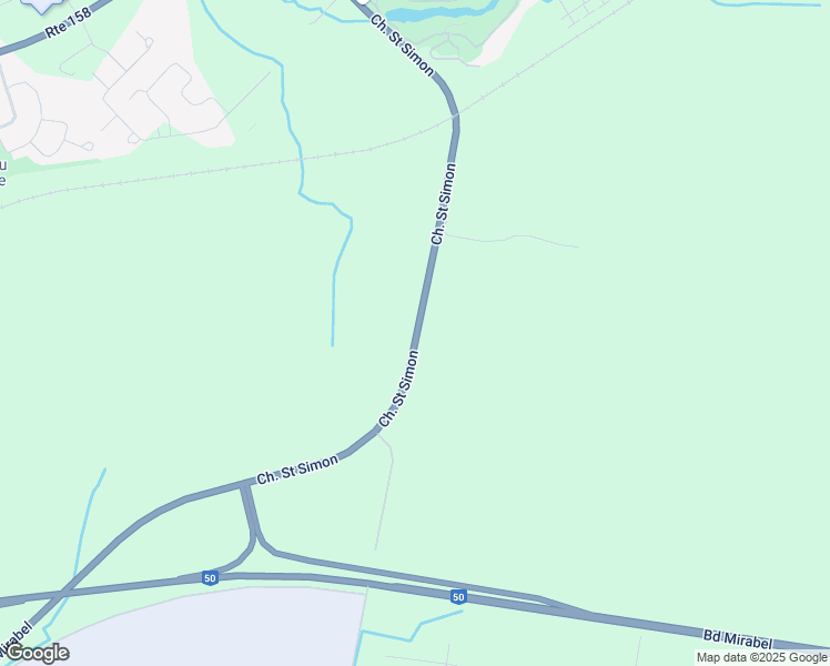 map of restaurants, bars, coffee shops, grocery stores, and more near 12955 Chemin Saint Simon in Mirabel