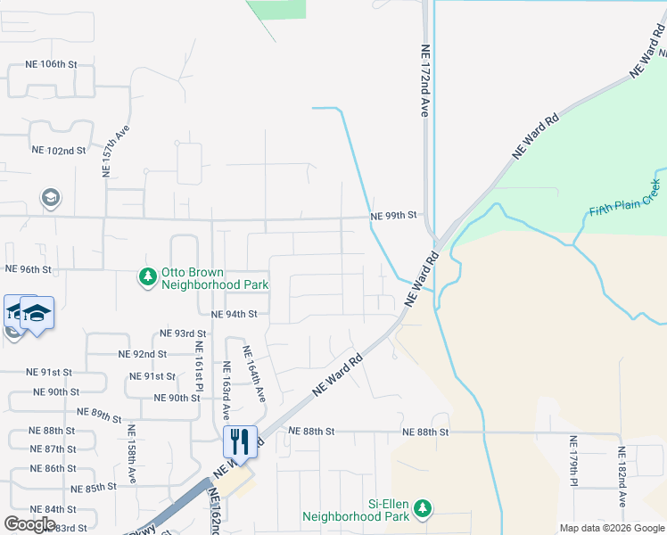 map of restaurants, bars, coffee shops, grocery stores, and more near 16700 Northeast 95th Street in Vancouver