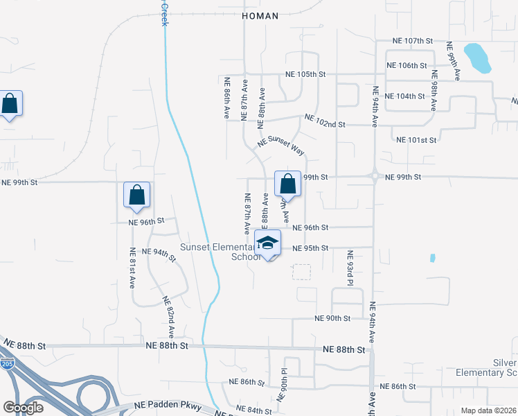 map of restaurants, bars, coffee shops, grocery stores, and more near 9612 Northeast 88th Avenue in Vancouver