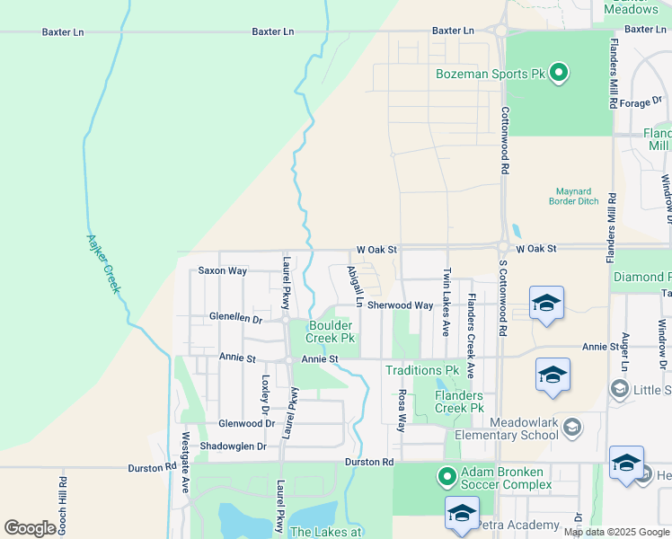 map of restaurants, bars, coffee shops, grocery stores, and more near 1147 Abigail Lane in Bozeman