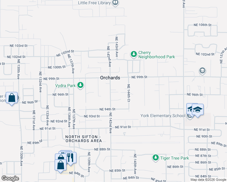 map of restaurants, bars, coffee shops, grocery stores, and more near 9717 Northeast 142nd Avenue in Vancouver