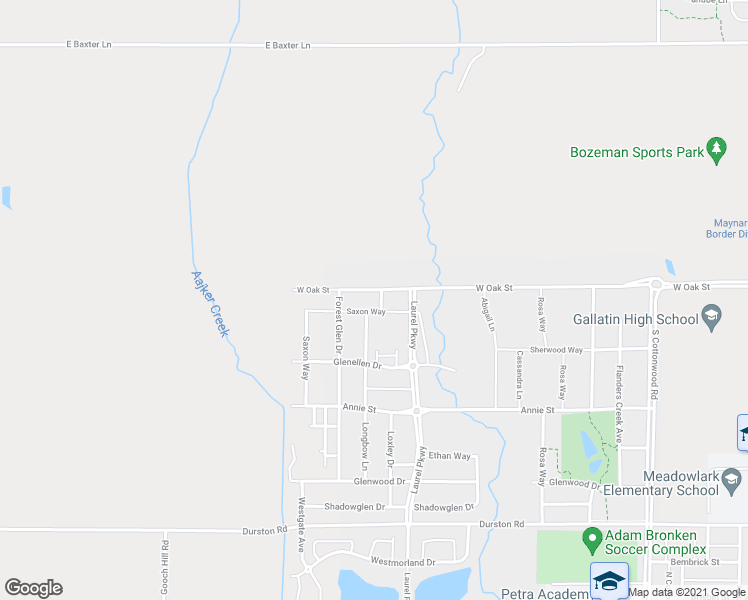 map of restaurants, bars, coffee shops, grocery stores, and more near 5625 Saxon Way in Bozeman