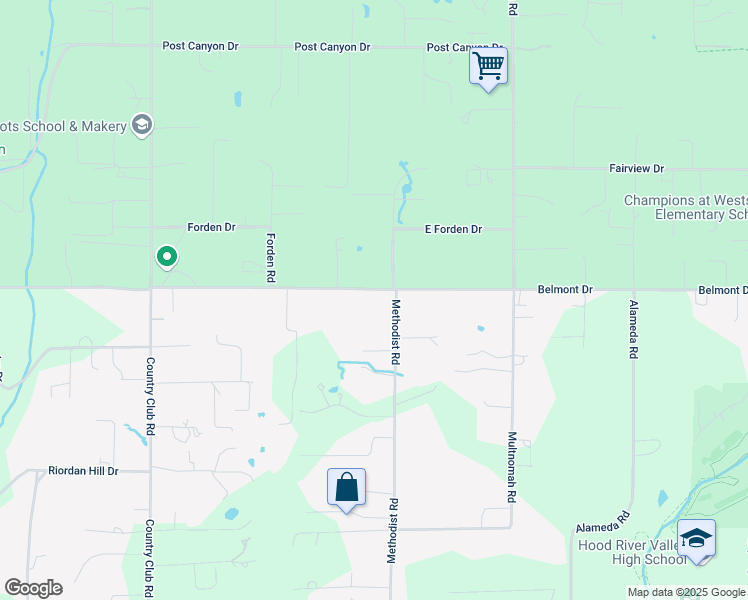map of restaurants, bars, coffee shops, grocery stores, and more near 950 Methodist Rd in Hood River