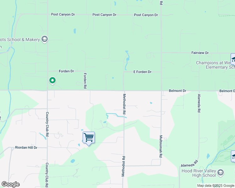 map of restaurants, bars, coffee shops, grocery stores, and more near 950 Methodist Road in Hood River