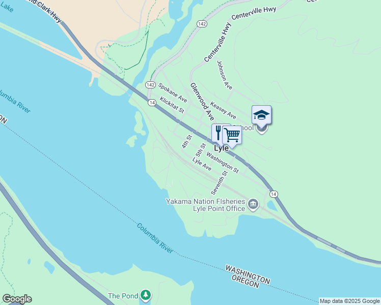 map of restaurants, bars, coffee shops, grocery stores, and more near 407 Lyle Avenue in Lyle