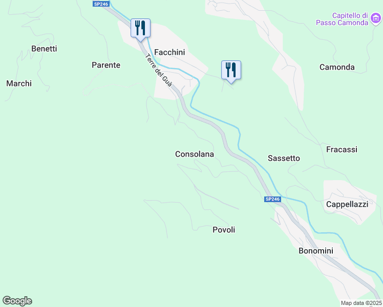 map of restaurants, bars, coffee shops, grocery stores, and more near 19 Contrada Consolana in Consolana