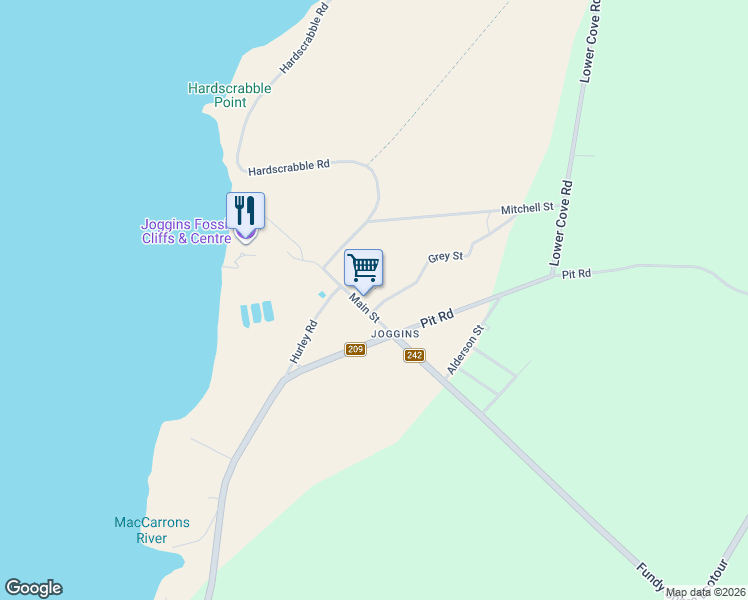 map of restaurants, bars, coffee shops, grocery stores, and more near 7 Grey Street in Cumberland County
