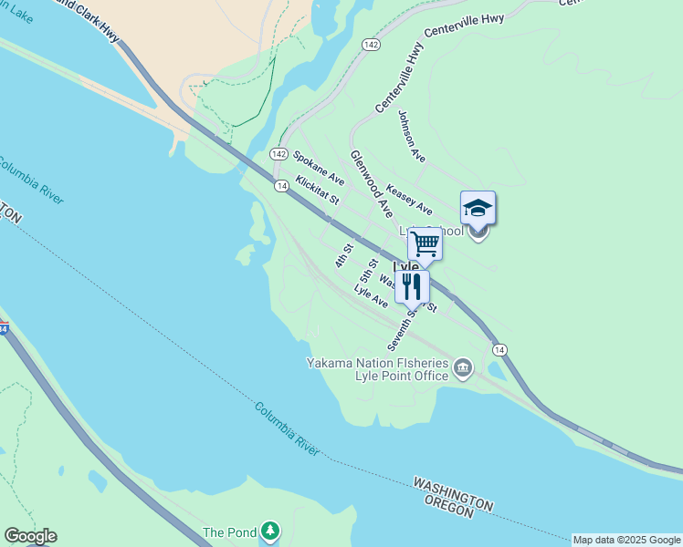 map of restaurants, bars, coffee shops, grocery stores, and more near 407 Lyle Avenue in Lyle