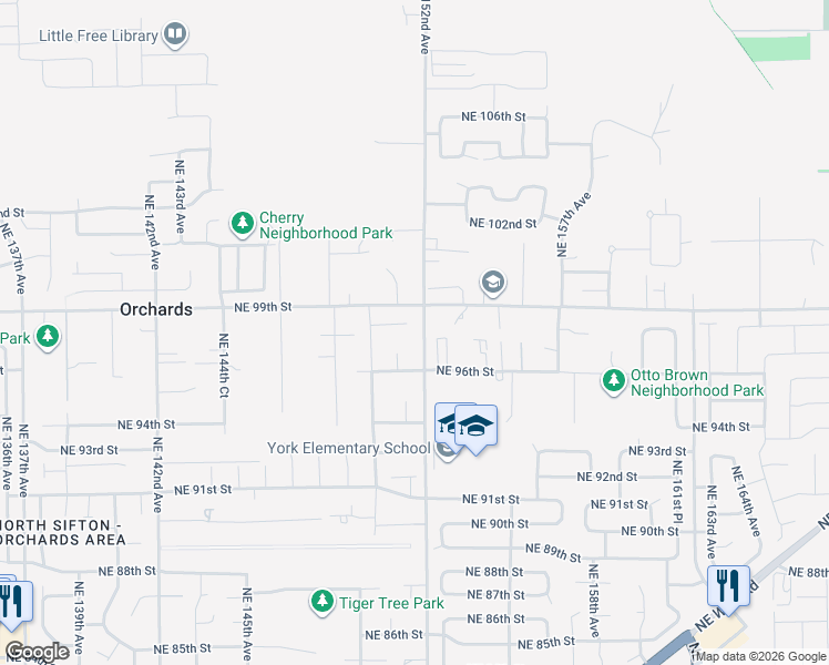 map of restaurants, bars, coffee shops, grocery stores, and more near 9712 Northeast 152nd Avenue in Vancouver