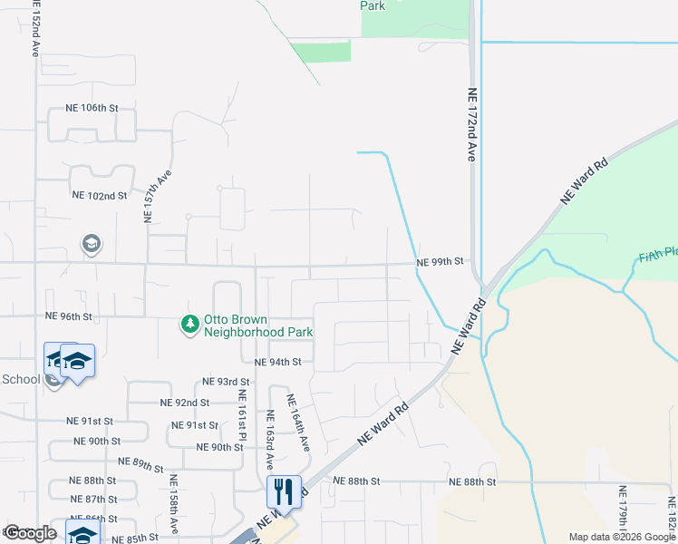 map of restaurants, bars, coffee shops, grocery stores, and more near 16603 Northeast 98th Street in Vancouver