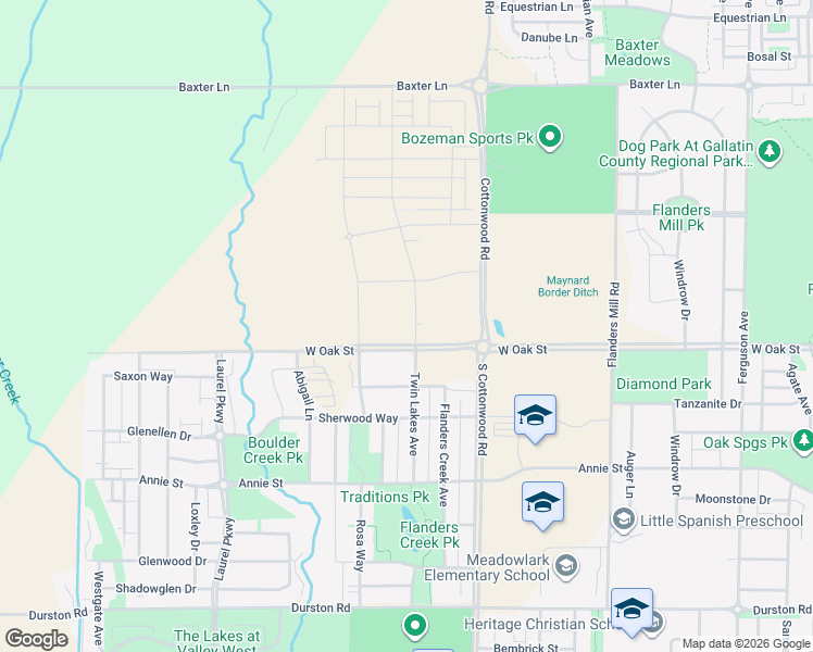 map of restaurants, bars, coffee shops, grocery stores, and more near 1160 Rosa Way in Bozeman