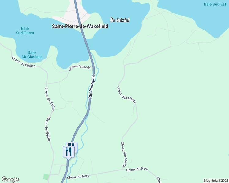 map of restaurants, bars, coffee shops, grocery stores, and more near 89 Chemin des Monts in Val-des-Monts