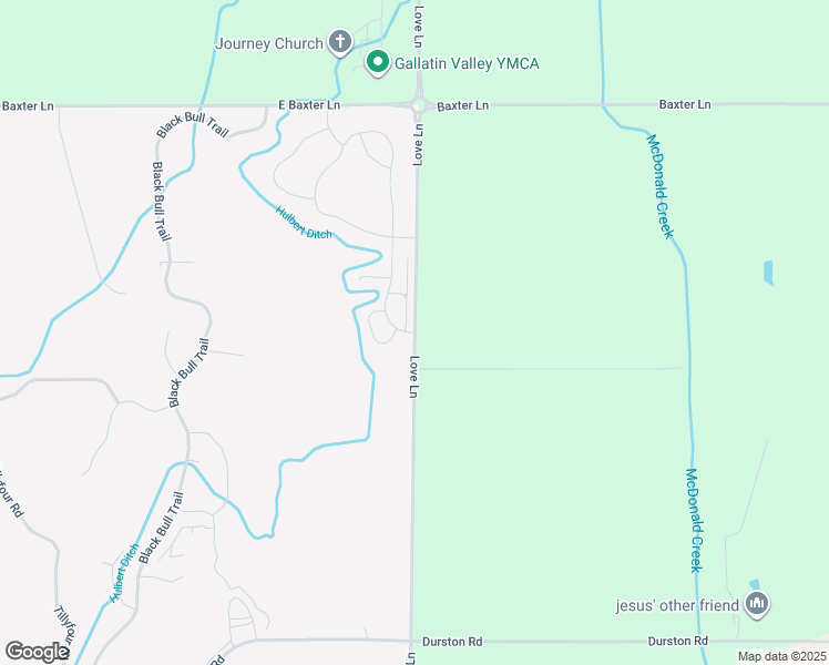 map of restaurants, bars, coffee shops, grocery stores, and more near 4089 Love Lane in Bozeman