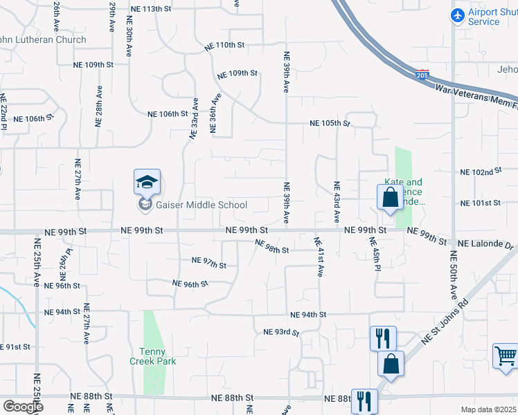 map of restaurants, bars, coffee shops, grocery stores, and more near 3714 Northeast 100th Circle in Vancouver