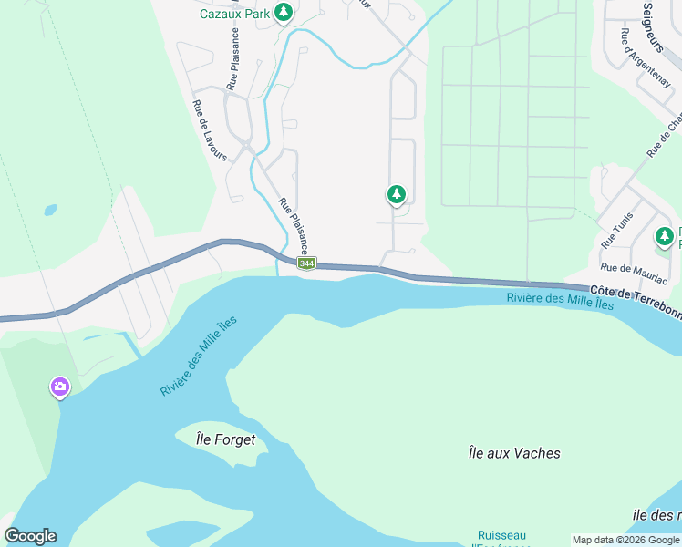 map of restaurants, bars, coffee shops, grocery stores, and more near 3430 Côte de Terrebonne in Terrebonne