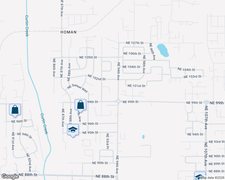 map of restaurants, bars, coffee shops, grocery stores, and more near 10010 Northeast 93rd Avenue in Vancouver