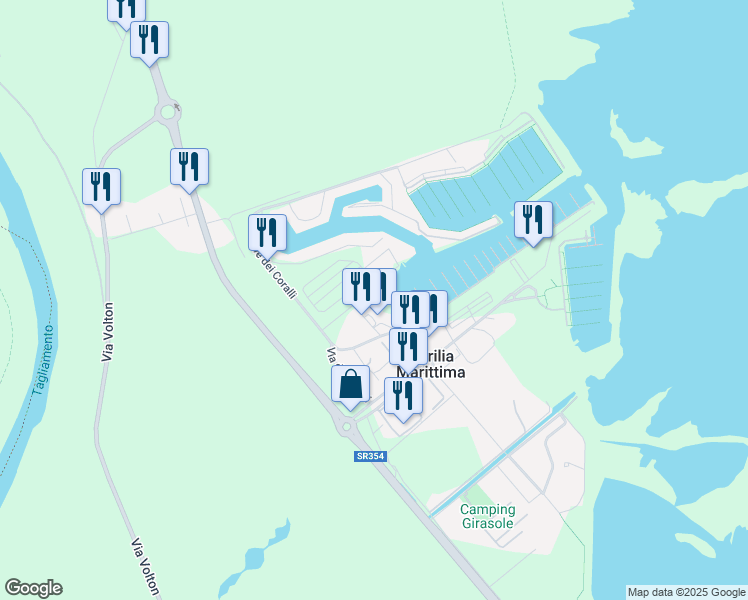 map of restaurants, bars, coffee shops, grocery stores, and more near 14 Vicolo del Coregolo in Bevazzana