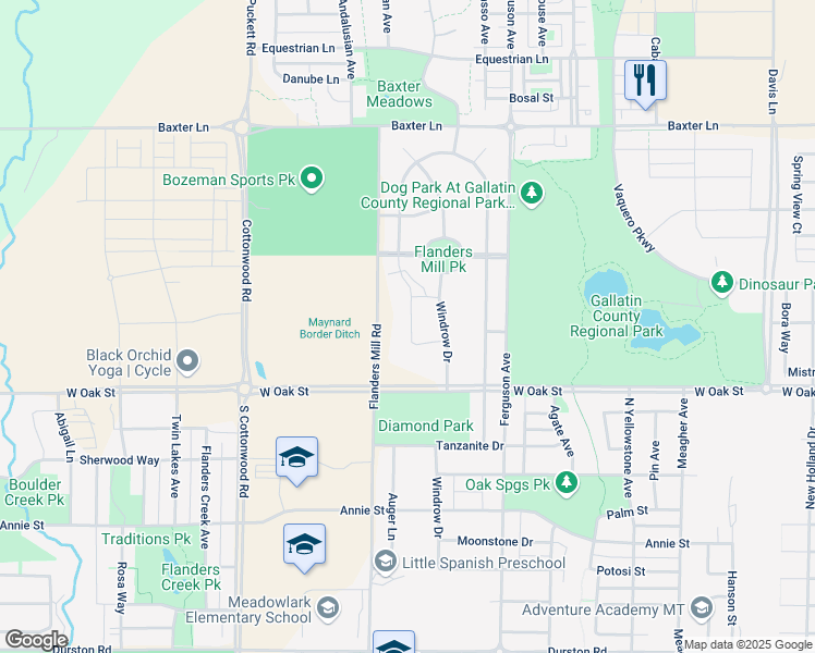 map of restaurants, bars, coffee shops, grocery stores, and more near 1171 Ferguson Avenue in Bozeman