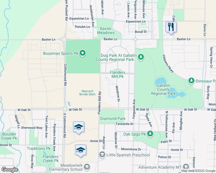 map of restaurants, bars, coffee shops, grocery stores, and more near 1171 Ferguson Avenue in Bozeman