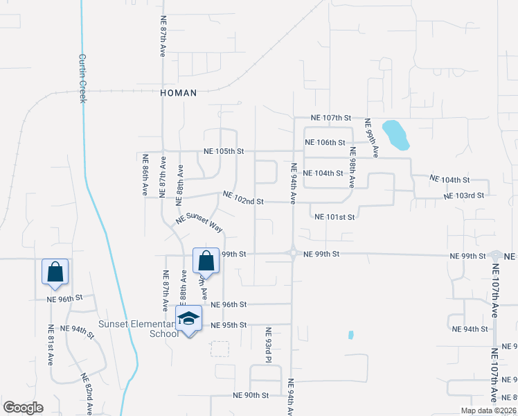 map of restaurants, bars, coffee shops, grocery stores, and more near 10117 Northeast 92nd Avenue in Vancouver