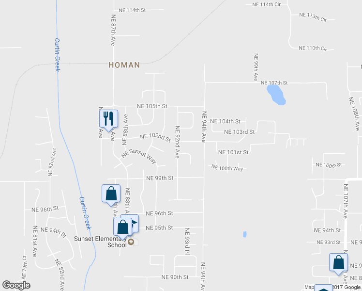 map of restaurants, bars, coffee shops, grocery stores, and more near 10117 Northeast 92nd Avenue in Vancouver