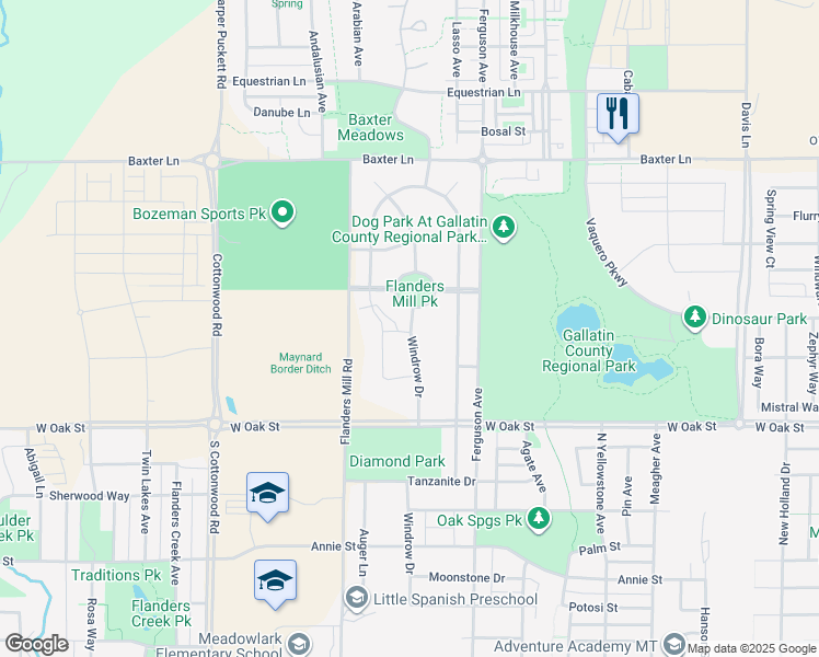 map of restaurants, bars, coffee shops, grocery stores, and more near 1171 Ferguson Avenue in Bozeman