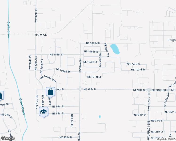 map of restaurants, bars, coffee shops, grocery stores, and more near 9506 Northeast 102nd Street in Vancouver