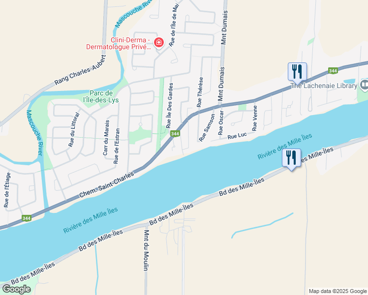 map of restaurants, bars, coffee shops, grocery stores, and more near 171 Rue Alfred in Terrebonne