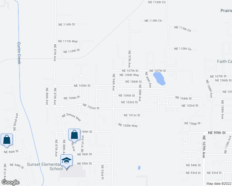 map of restaurants, bars, coffee shops, grocery stores, and more near 10414 Northeast 95th Avenue in Vancouver
