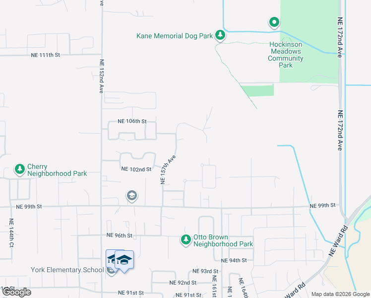 map of restaurants, bars, coffee shops, grocery stores, and more near 10321 Northeast 157th Avenue in Vancouver