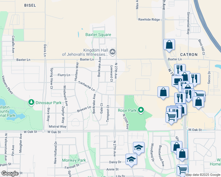 map of restaurants, bars, coffee shops, grocery stores, and more near 2716 Turbulence Lane in Bozeman