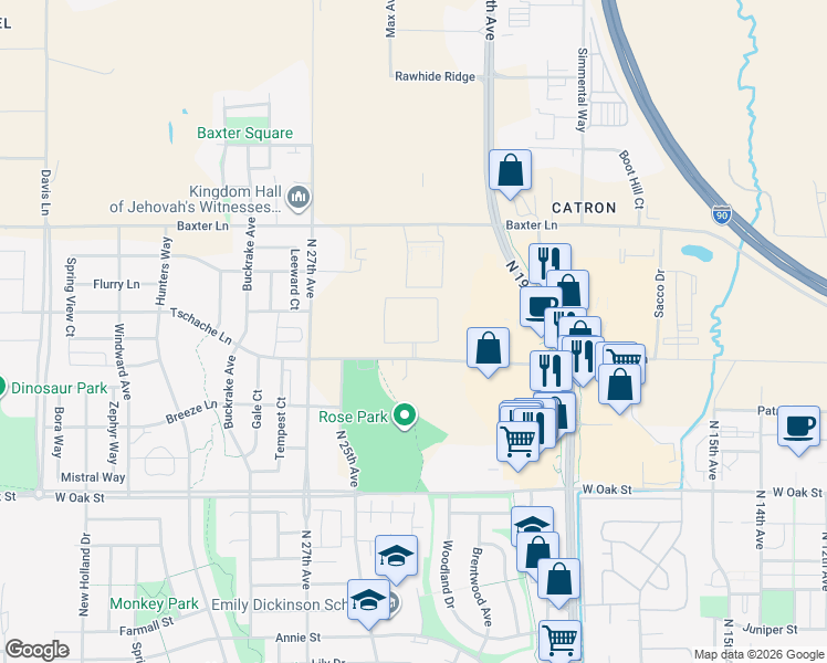 map of restaurants, bars, coffee shops, grocery stores, and more near 2420 Tschache Ln in Bozeman