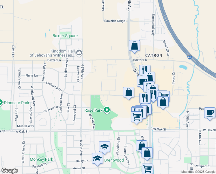 map of restaurants, bars, coffee shops, grocery stores, and more near 2420 Tschache Ln in Bozeman