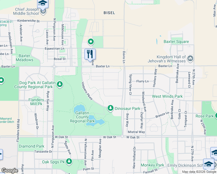 map of restaurants, bars, coffee shops, grocery stores, and more near 3480 Tschache Lane in Bozeman