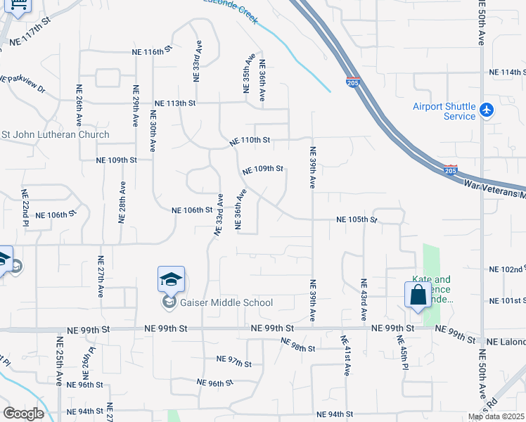 map of restaurants, bars, coffee shops, grocery stores, and more near 10503 Northeast 37th Avenue in Vancouver